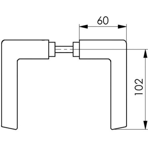 Türdrückerpaar 465 LM 105 o.Rosetten 4-KT.8mm AMF