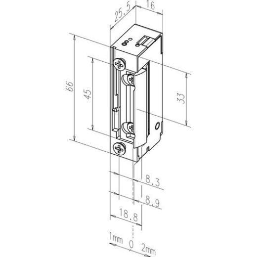 Elektrotüröffner 118 10-24 V AC/DC Stand.DIN L/R Radiusfalle ASSA ABLOY