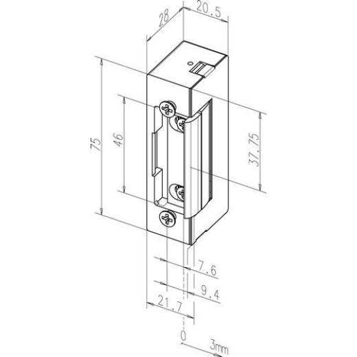 Elektrotüröffner 17 12 V DC 100%ED Stand.DIN L/R m.FaFix ASSA ABLOY