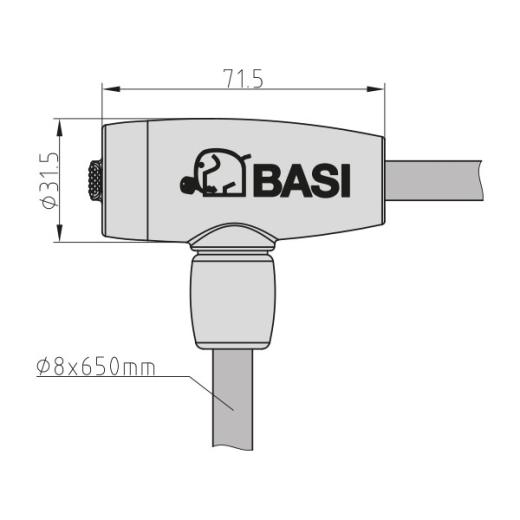 Spiralkabel mit Schlüssel | Länge 65 cm - Durchmesser 8 mm