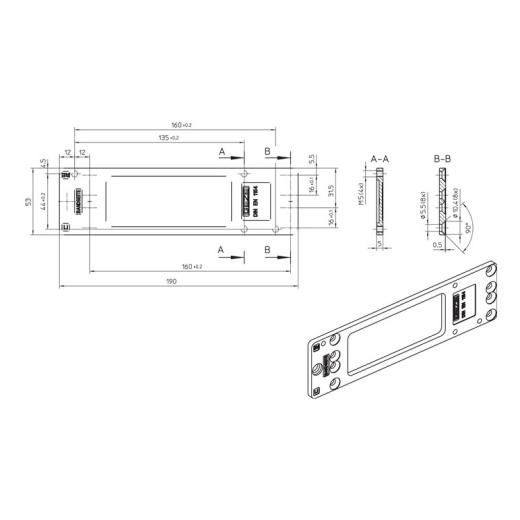 GEZE Montageplatte TS 2000 NV - silber
