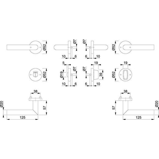 Rosettengrt.Ams.E1400/42H/42HKVS VA F69 rd.SK/OL DIN L/R D/D HOPPE