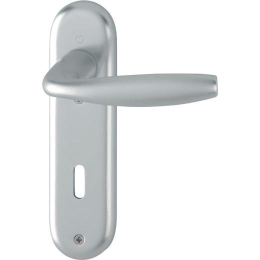 Kurzschildgarnitur NY 1810/273KP Alu.F1 OB rd Drückergrt.HOPPE