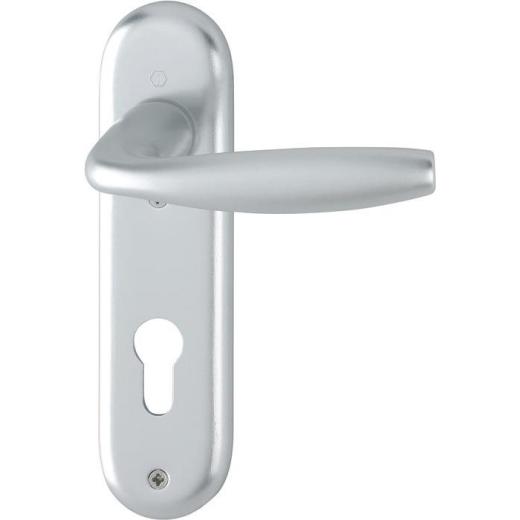 Kurzschildgarnitur NY 1810/273KP Alu.F1 PZ rd Drückergrt.HOPPE