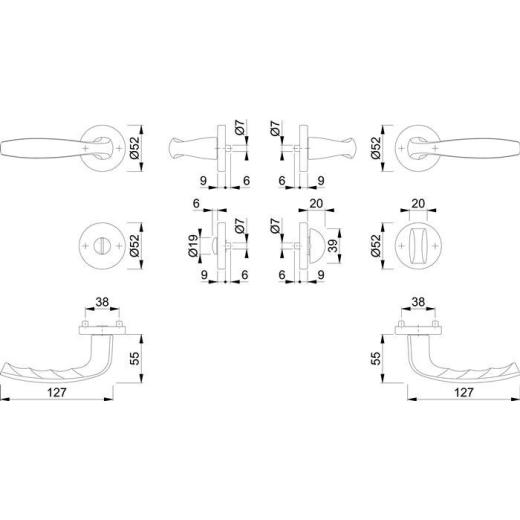 Rosettengrt.NY 1810/42KV/42KVS Alu.F1 rd.SK/OL DIN L/R D/D HOPPE