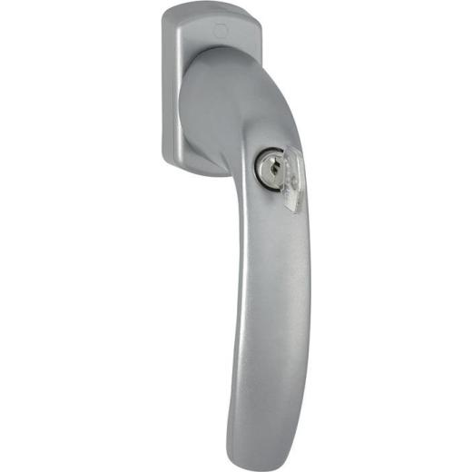 Fenstergriff NY 0810SVS/U10 Alu.F9/stahlfarbig 32mm abschl.HOPPE