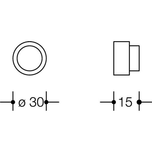Wandtürpuffer 611XA/611XC VA XA ma L.15mm HEWI