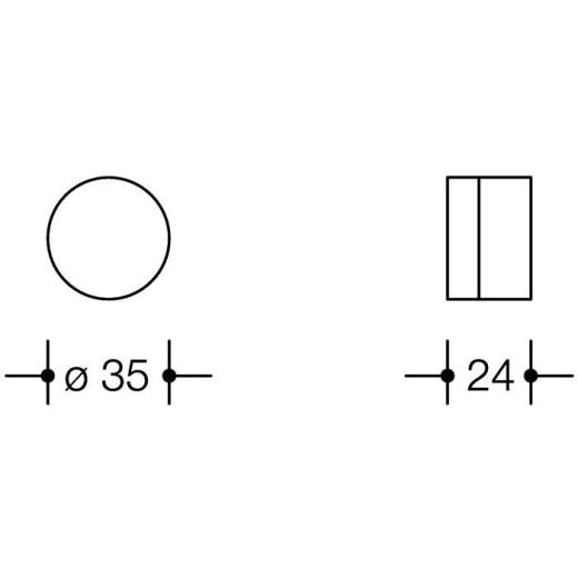 Wandtürpuffer 610 Ku.99 reinweiß L.24mm HEWI