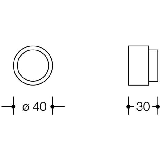 Wandtürpuffer 611.30 Ku.99 reinweiß L.30mm HEWI
