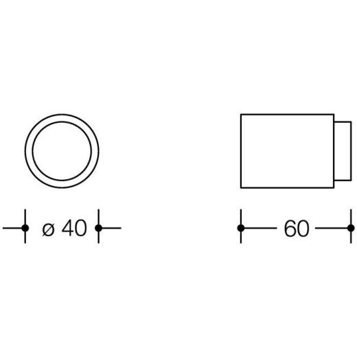 Wandtürpuffer 611.60 Ku.99 reinweiß L.60mm HEWI