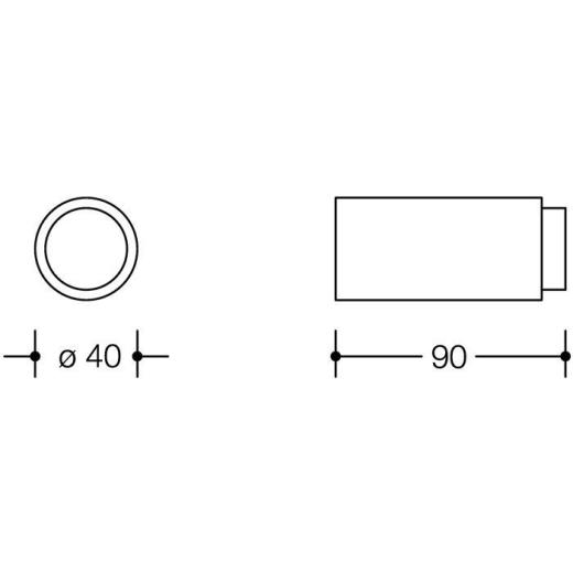 Wandtürpuffer 611.90 Ku.99 reinweiß L.90mm HEWI