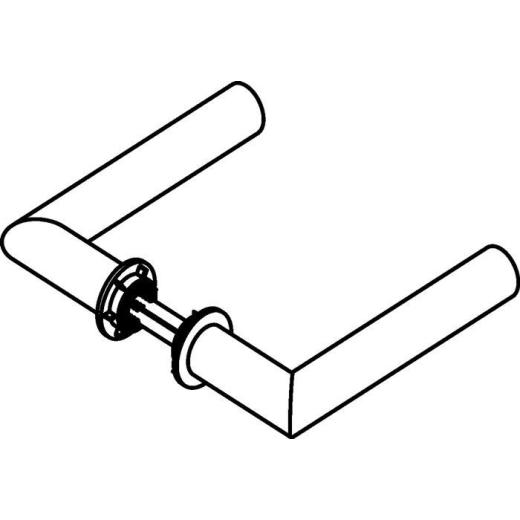 Türdrückerpaar 162PCM/162XAM VA XA m.Mini-Drückerrosette 4-KT.8mm HEWI