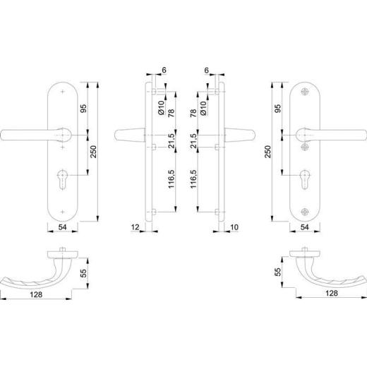 Schutzgarnitur Tôkyô 1710/3331/3410 Alu.F1 92mm 66-71mm HOPPE