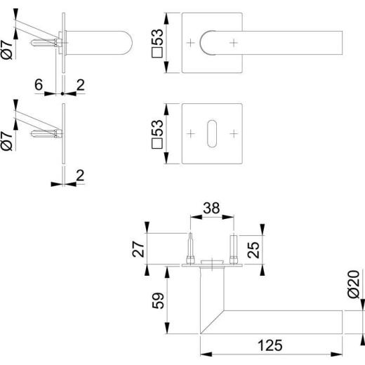 Rosettengrt.Ams.E1400Z/848N/848NS VA F9714M Gehrung BB DIN L/R HOPPE