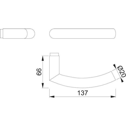 Türdrückerlochteil Tro.E1430Z VA ma 4-KT.8mm DIN L/R HOPPE