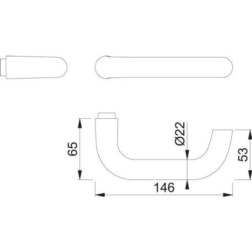 Türdrückerlochteil Paris 138 Alu.F1/naturf.4-KT.8mm DIN L/R HOPPE