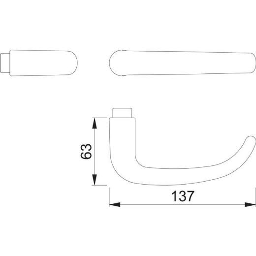 Türdrückerlochteil 1301 Alu.F1/naturf.4-KT.8mm DIN L/R HOPPE