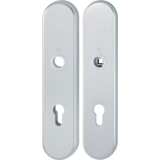 Langschildpaar F1 Alu.silberfarben F1 PZ 72mm HOPPE