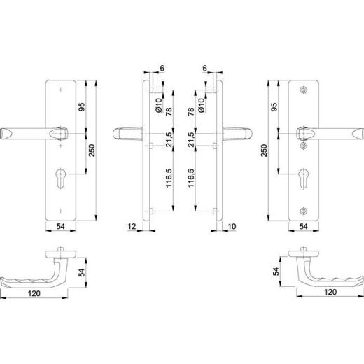 Schutzgarnitur London 113/2221/2410 Alu.F2 92mm 66-71mm HOPPE