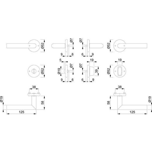 Rosettengrt.Utrecht E1444Z/17KV/17KVS VA F69 rd.SK/OL DIN L/R D/D HOPPE