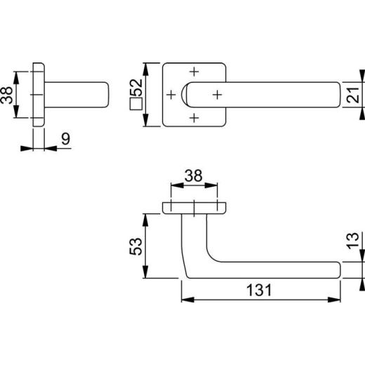 Rosetten-Halbgarnitur Dallas E1634Z/52 VA F69 4-KT. 8mm HOPPE