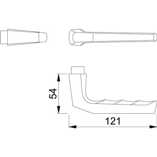 Türdrückerpaar Frankfurt 117L Alu.F2 o.Rosetten 4-KT.8mm HOPPE