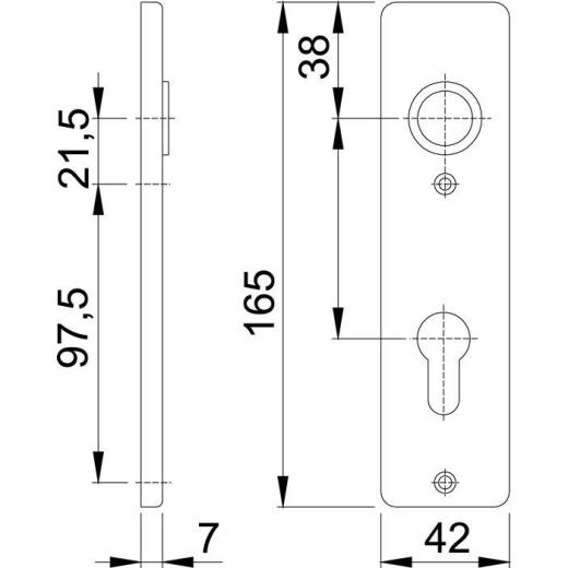 Kurzschildpaar 202KP Alu.F4 PZ HOPPE