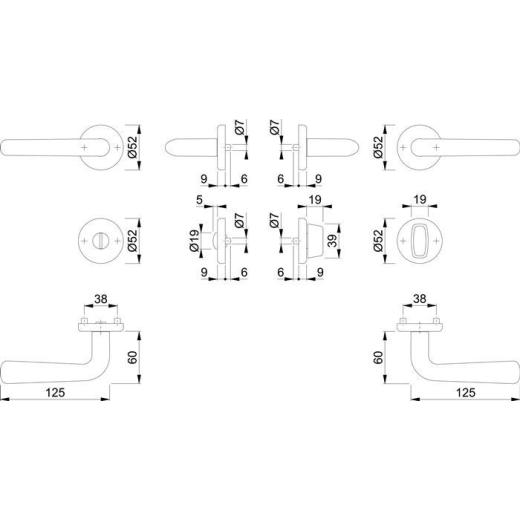 Rosettengrt.Hel.E1730Z/17KV/17KVS VA F69 rd.SK/OL DIN L/R D/D HOPPE
