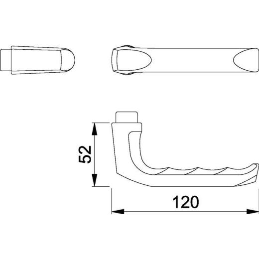 Türdrückerpaar London 113 Alu.F1 o.Rosetten 4-KT.8mm HOPPE