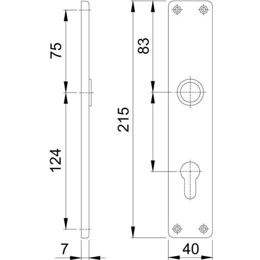 Langschildpaar 202SP F4/bronzef.F4 PZ 72mm HOPPE
