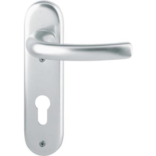 Kurzschildgarnitur Tôkyô 1710/273KP Alu.F1 PZ rd Drückergrt.HOPPE