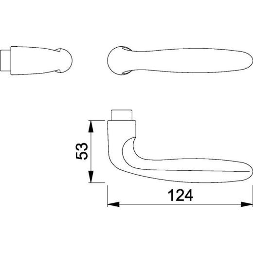 Türdrückerpaar Verona 1510 Alu.F2 o.Rosetten 4-KT.8mm HOPPE
