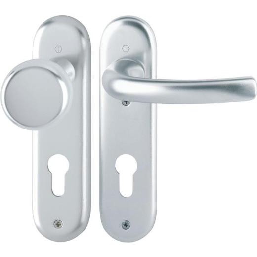 Kurzschildgarnitur Tôkyô 53/273KP/1710 Alu.F1 PZ rd Wechselgrt.HOPPE