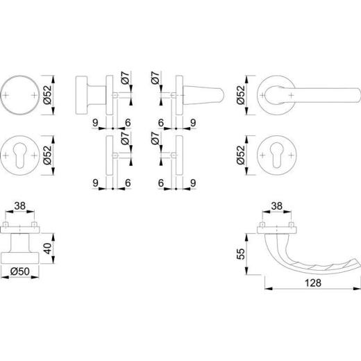 Rosettengrt.Tôkyô 58/42KV/42KVS/1710 Alu.F1 rd.PZ DIN L/R fl.D/K HOPPE