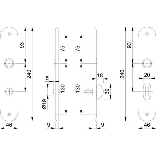 Langschildpaar 273P F1/naturf.F1 Bad SK/OL 78mm HOPPE