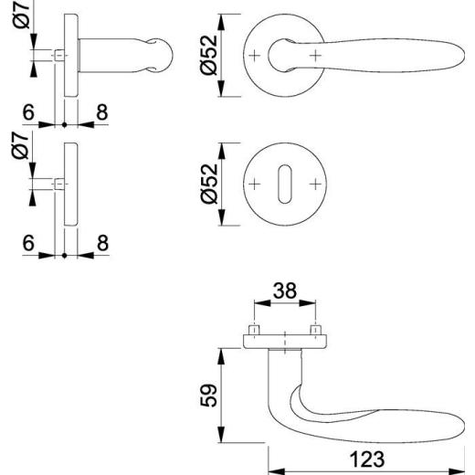 Rosettengrt.Verona E1800Z/42KV/42KVS VA F69 rd.OB DIN L/R D/D HOPPE