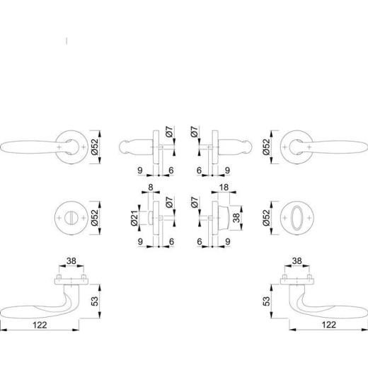 Rosettengrt.Verona M151/42KV/42KVS MS F71 rd.SK/OL DIN L/R D/D HOPPE