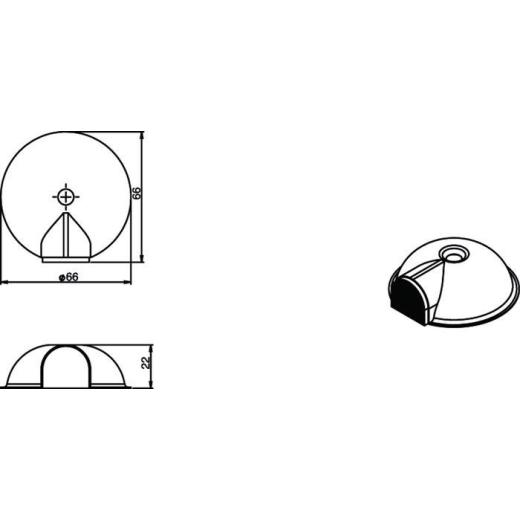 Türpuffer D.66mm H.22mm VA ma Dübelmontage INTERSTEEL