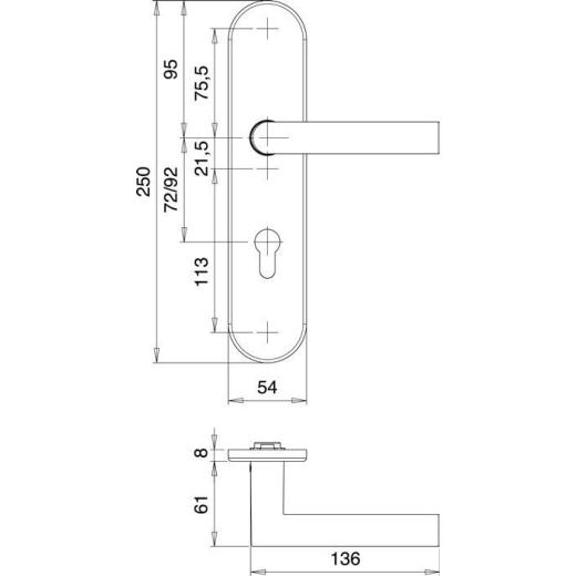 Schutzgarnitur Logo 8745/9203 VA EST 92mm 65-75mm EDI