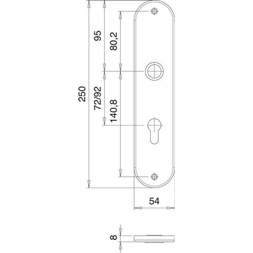Renovierschild 206 Z VA EST PZ Entf.72mm EDI | 2 Stück