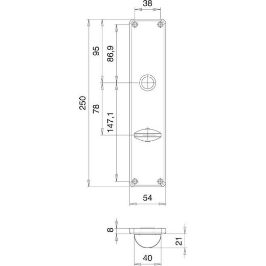 Renovierschild 220 WC VA F00 WC Entf.78mm EDI | 2 Stück