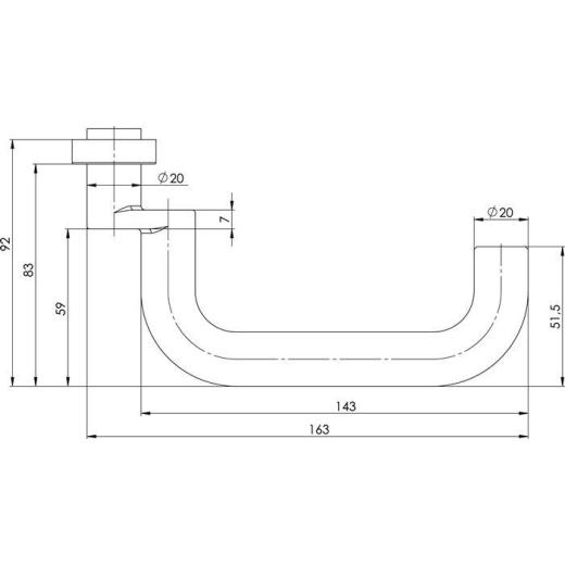 Feuerschutzdrückerlochteil 8100A FS/6621 ER VA gekr.4-KT.9mm OGRO