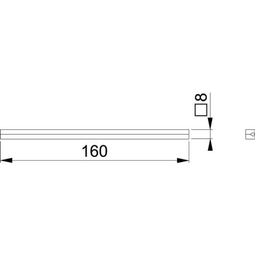 VK Profilstift 4-KT.8x160mm Fe verz.2-tlg.HOPPE