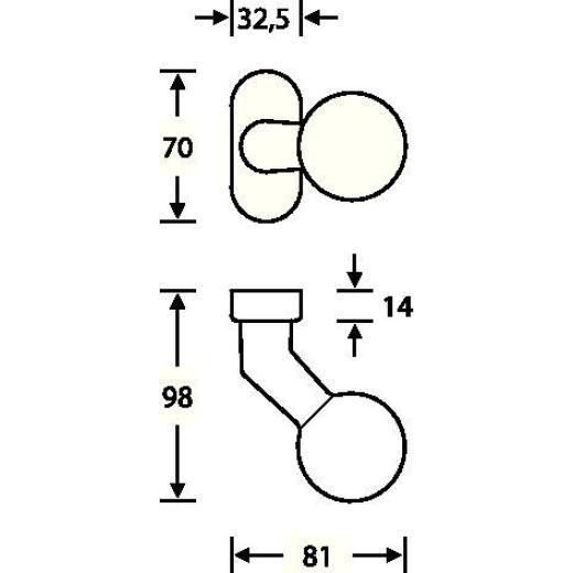 Profiltürknopf 07 0846 Material Alu.0105 4-KT.8mm fest/drehbar FSB