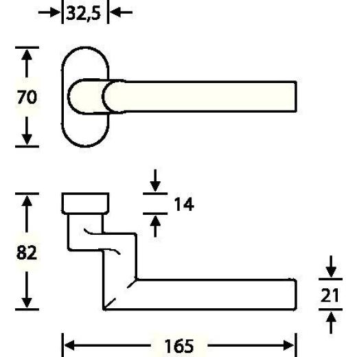 Feuerschutzdrückerlochteil 06 1076 VA 6204 ger.4-KT.9mm FSB