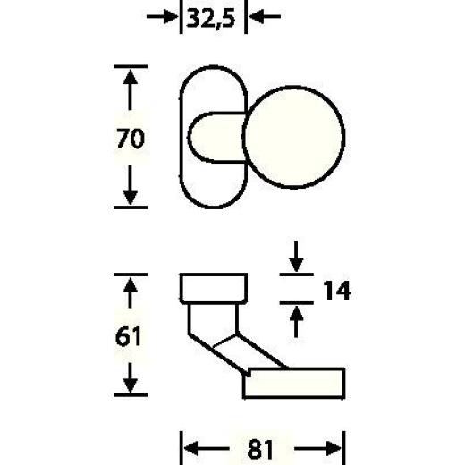 Profiltürknopf 07 0809 Material VA 6204 4-KT.M12mm fest FSB
