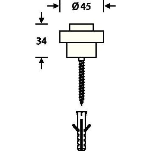 Bodentürpuffer 38 3881 D.45mm H.34mm Alu.naturf./F1 Dübelmontage FSB