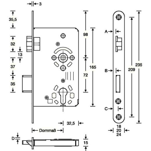 ZT-Einsteckschl.PZW 20/ 65/72/8mm DIN L VA rd Kl 3 Zinkdruckg.SSF