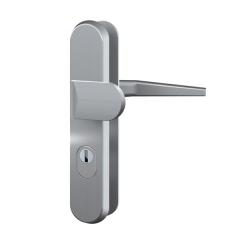 Aluminium-Vollmaterial-Schutzbeschlag | Langschild rund (PZ) 92/10 mm IROX, mit Zylinderabdeckung