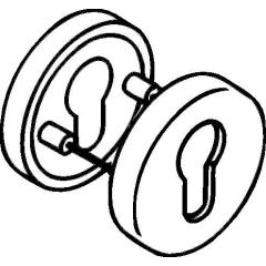 Schlüsselrosetten-Paar 306.23PB 90 Ku.90 Schildst.10,5mm PZ rd.HEWI